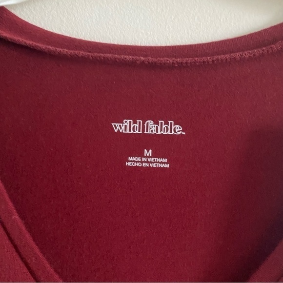 Wild FABLE NWT Baby Tee Basic T-Shirt V Neck Cropped Cotton - Picture 4 of 9